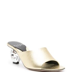 Gucci Logo Plaque Slip-On Mules